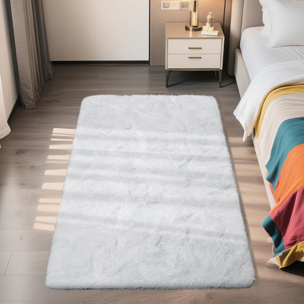 8x10 Fluffy Area Rugs for Living Room,Geometric Shag Area Rug for Bedroom