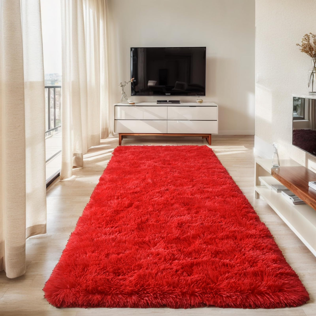 Orange 8x10 Area Rugs for Living Room Bedroom, Soft Plush Fluffy Large Rug