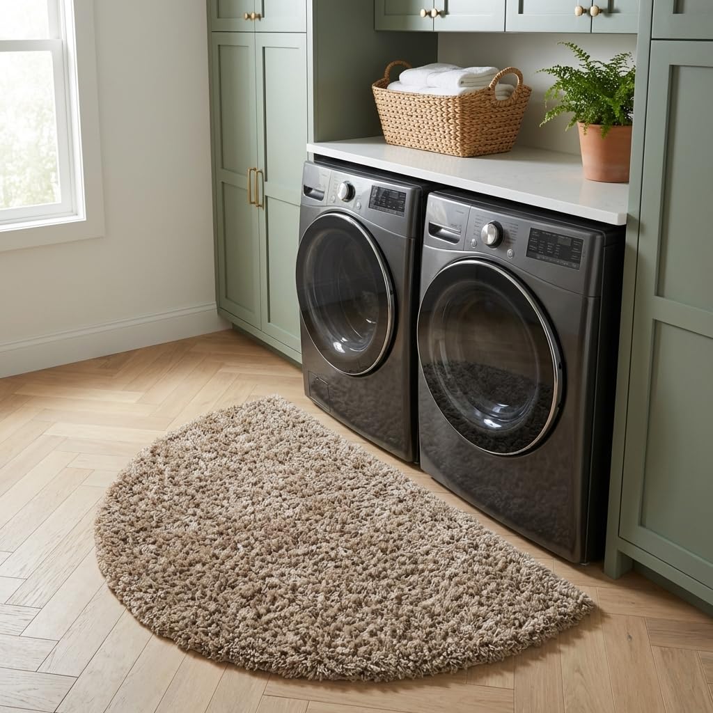 Unique Loom Solid Shag Collection Area Rug (8' x 10' Rectangle, Sandy Brown)