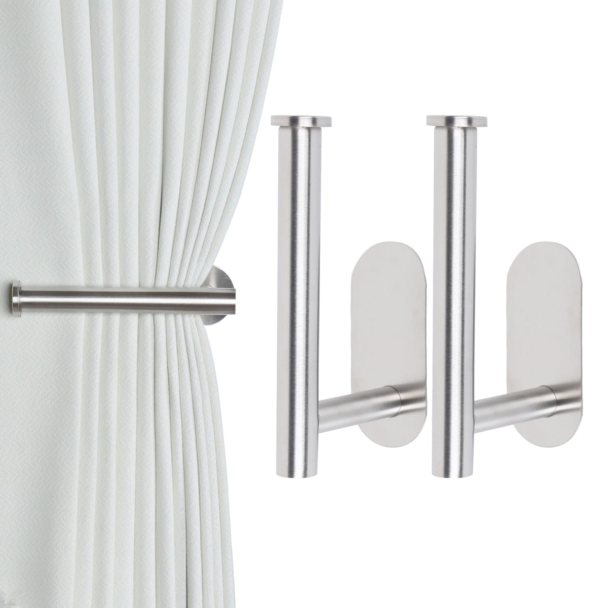 Groleca 2 Pack Adhesive Curtain Holdbacks Curtain Tie Backs, Gold