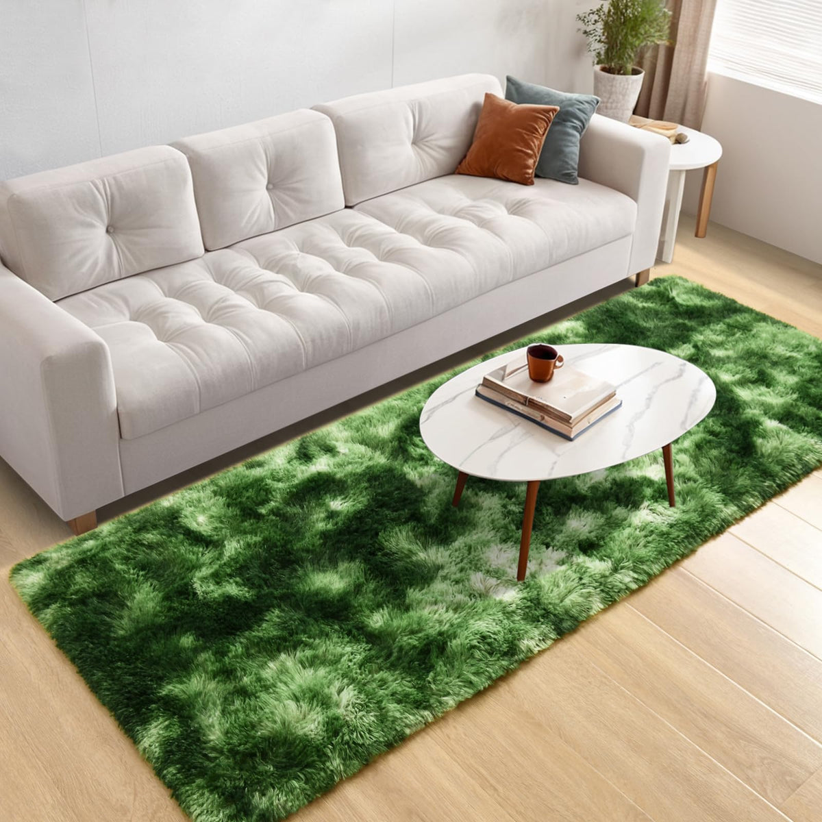 Nuttumico Burgundy Fluffy Shag Area Rug for Living Room Bedroom, 6x9 Feet Ultra Soft Indoor Modern Plush Fuzzy Rug, Thickened Carpet for Kids Playroom, High Pile, Non Slipping