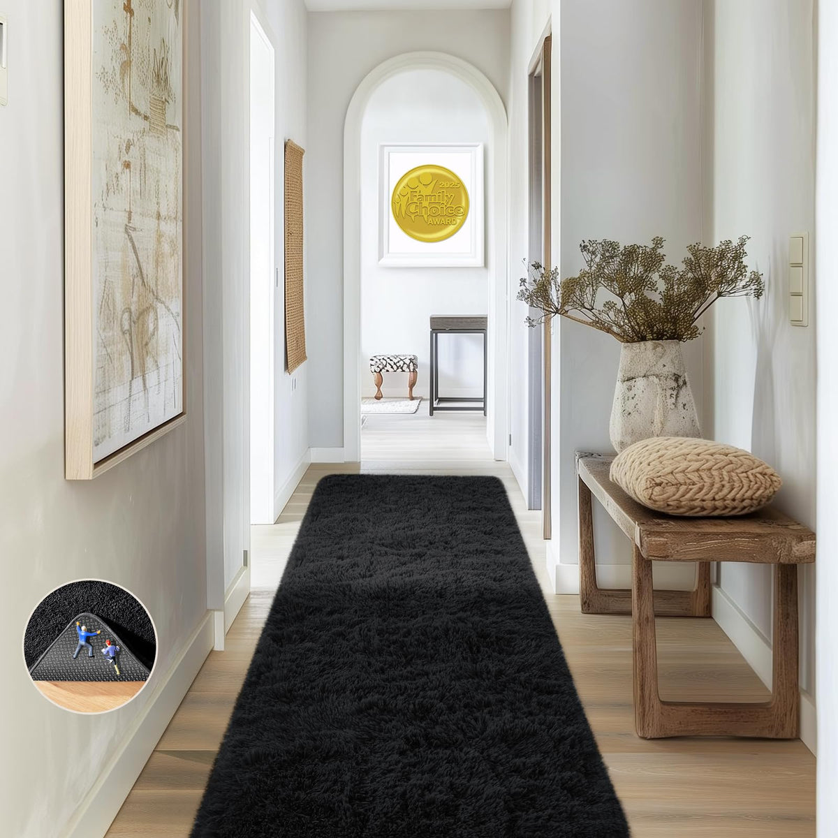 Ophanie 8x10 Area Rugs for Living Room, Washable Non-Slip Fluffy Soft Large Shag Bedroom Carpet, Ivory Big Indoor Nursery Rug, Carpets for Boy and Girls Room Dorm Decor with Over 99 pcs Pile fibers