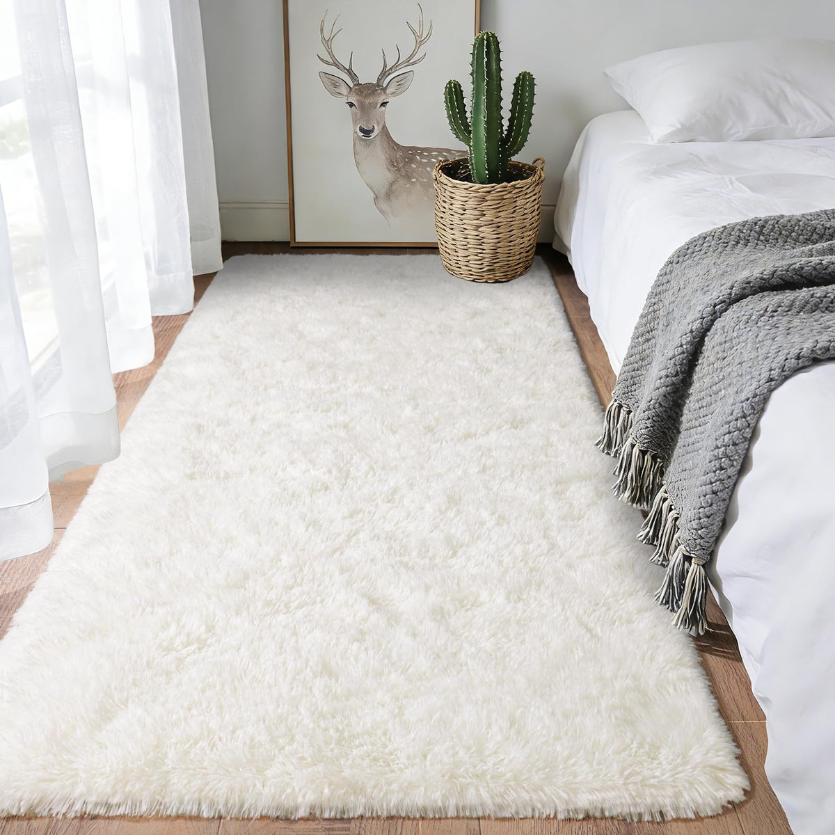 8x10 Shag Area Rug for Living Room, Fluffy Plush Rug Non-Slip Floor Carpet