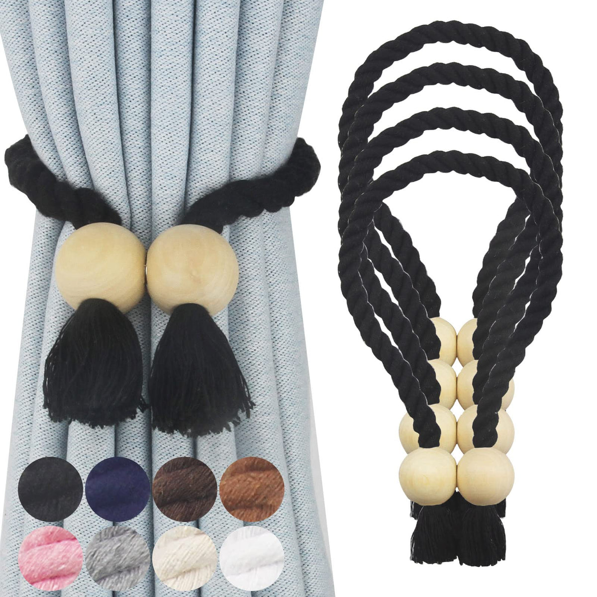 Magnetic Curtain Tiebacks Decorative Tie Back Drapes Holdbacks Nieffeiy