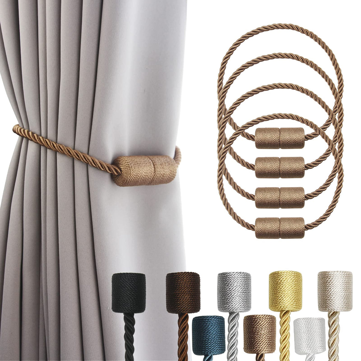 Magnetic Curtain Tiebacks Holdbacks Decorative Tie Backs for Windows Porlau