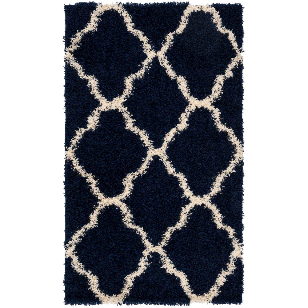 SAFAVIEH Dallas Shag Collection 8' x 10' Beige/Ivory SGD257D Trellis Non-Shedding Living Room Bedroom Dining Room Entryway Plush 1.5-inch Thick Area Rug