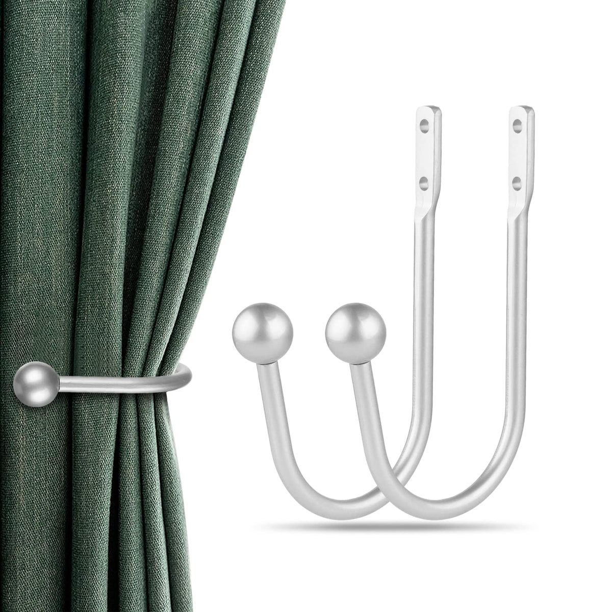 Curtain Holdbacks Tiebacks, 4pcs Curtains Holder Hooks for Home Decor