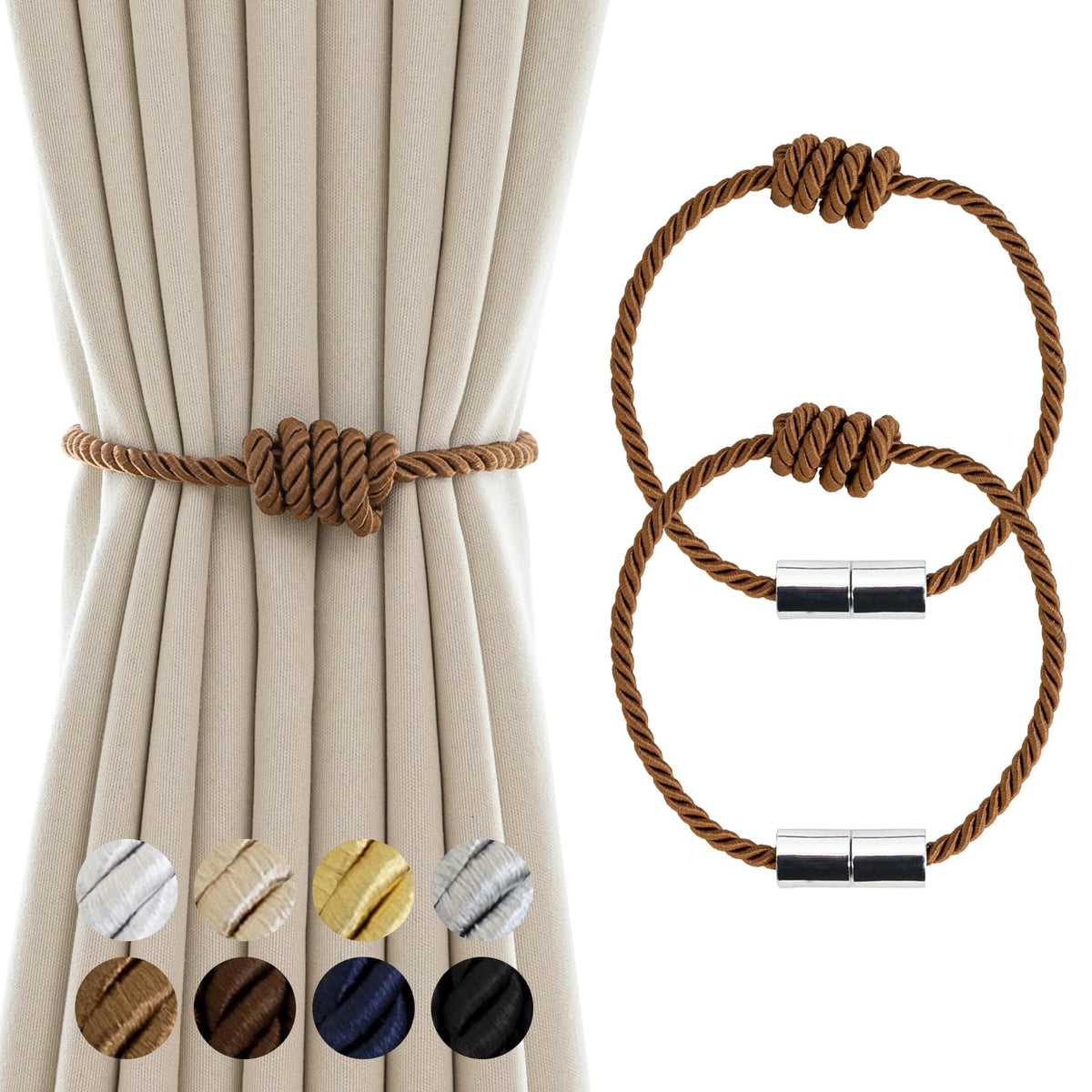 Curtain Tiebacks Magnetic Decorative Rope Tie Backs Holdbacks Contoeey
