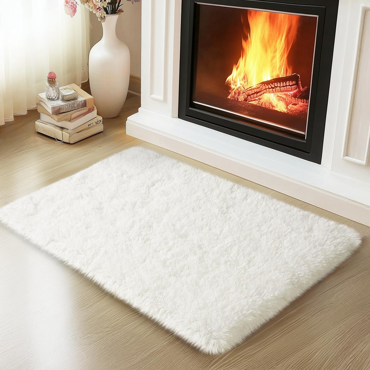 Mugorn Small Soft Shag Rugs for Bedroom, 4x6 Fluffy Area Rugs for Living Room
