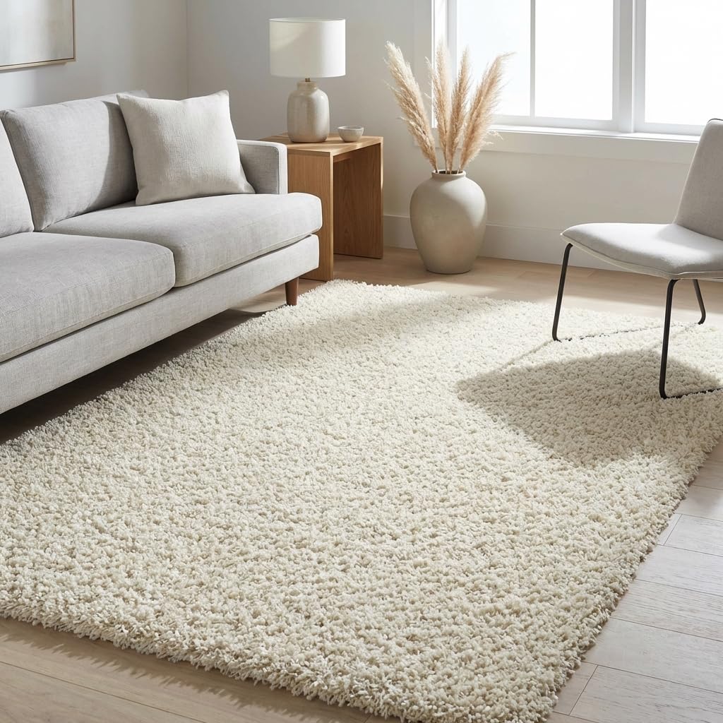 Unique Loom Solid Shag Collection Area Rug (8' x 10' Rectangle, Sandy Brown)