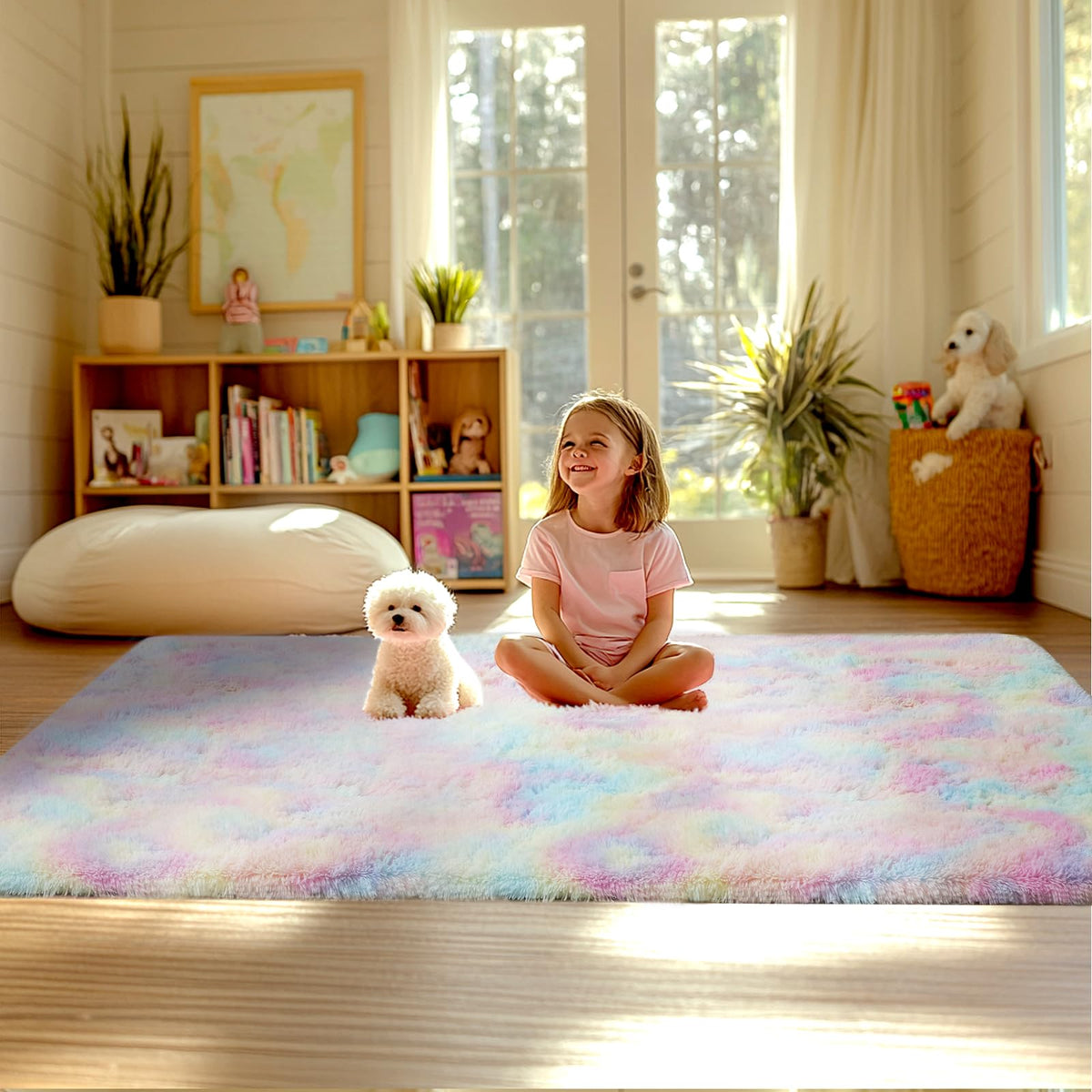 Grey Shag Rug for Living Room 6x9 - Soft Fluffy Plush Area Carpet