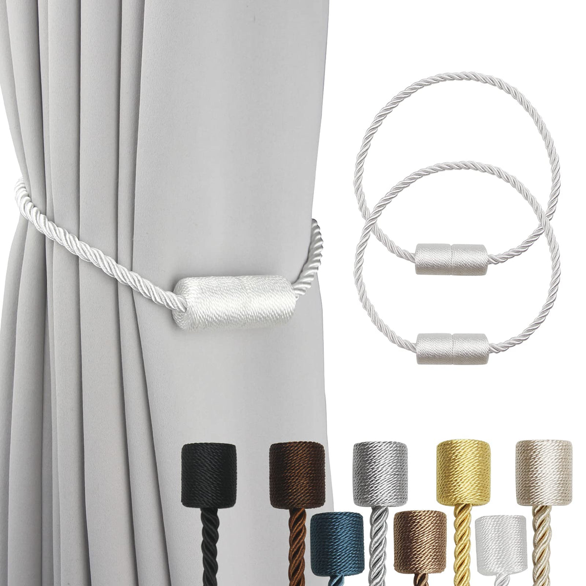 Magnetic Curtain Tiebacks Holdbacks Decorative Tie Backs for Windows Porlau