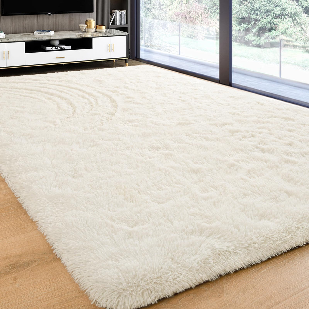 Softlife Dark Purple Area Rug for Bedroom, Fluffy Shag Plush 3x5 Rugs for Living Room Girls, Shaggy Throw Soft Fuzzy Small Kids Carpet for Dorm Bedside Ultra Cozy Non-Slip Indoor Decor
