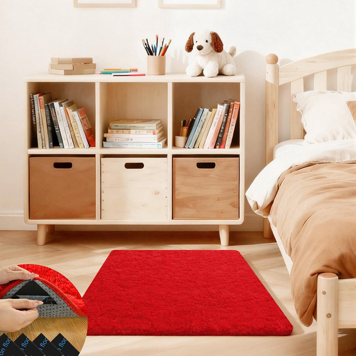 5x7 Large Fluffy Area Rugs for Living Room Bedroom, Light Tan