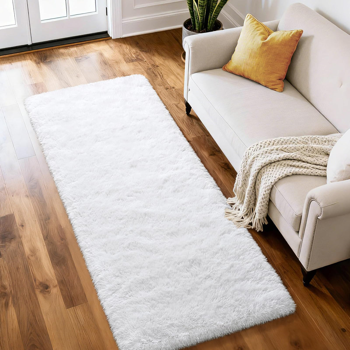 Merelax Soft Modern Indoor Large Shaggy Rug for Livingroom Bedroom Dorm Kids Room Home Decor, Non-Slip Plush Fluffy Furry Fur Area Rugs Comfy Nursery Accent Floor Carpet 9x12 Feet, Black