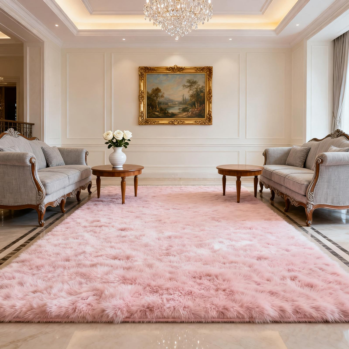 8x10 ft Area Rugs for Living Room Bedroom, Beige Tie-dye Non-Slip Soft Fluffy Shag Carpet, Large Bedside Indoor Floor Area Rug for Kids Girls and Boys, Dorms, Nursery Rooms, Home Decor Aesthetic