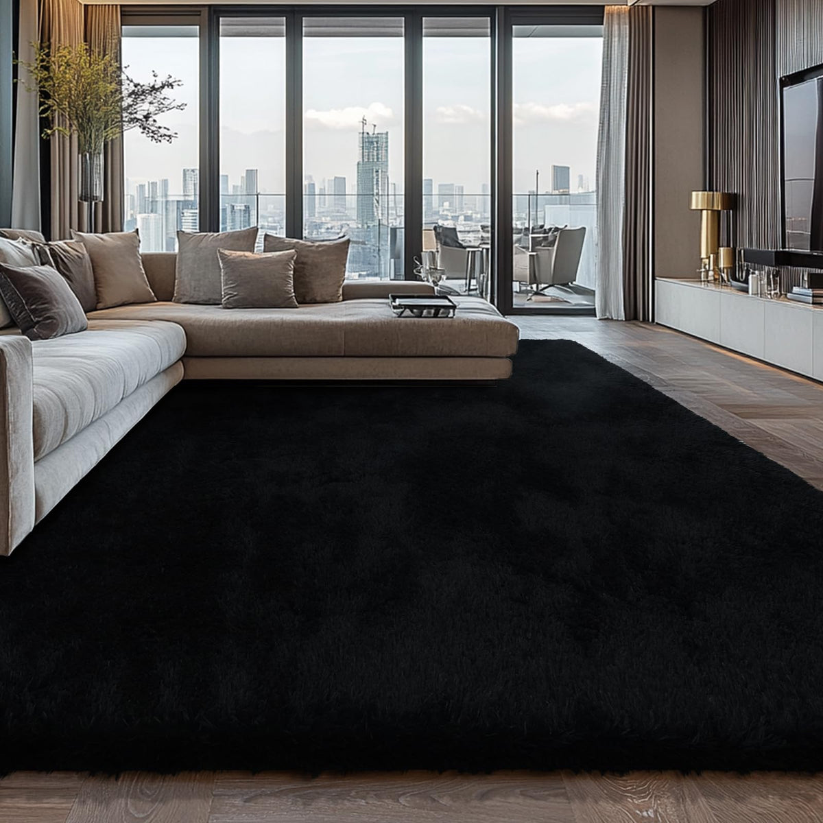 Shag Area Rugs for Bedroom Living Room,8X10 Ultra Soft Fluffy Area Rugs for Dorm,Indoor Carpet Plush Rugs for Living Room Home Decor,Tie-Dye Grey