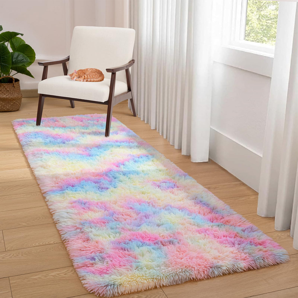 Softlife Dark Purple Area Rug for Bedroom, Fluffy Shag Plush 3x5 Rugs for Living Room Girls, Shaggy Throw Soft Fuzzy Small Kids Carpet for Dorm Bedside Ultra Cozy Non-Slip Indoor Decor