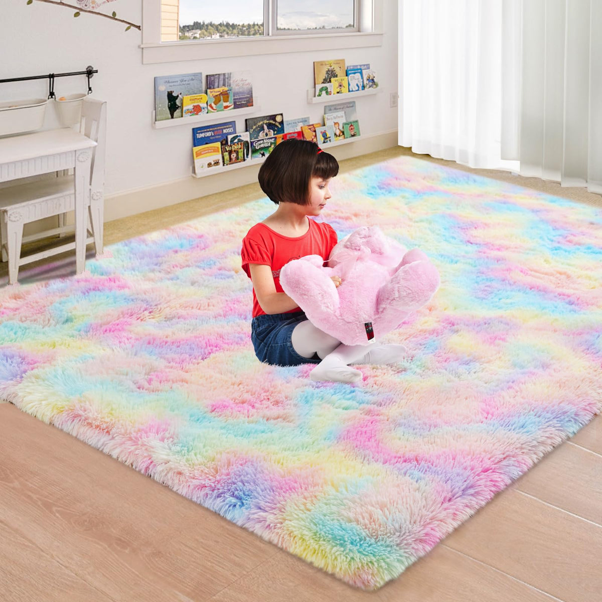 Grey Shag Rug for Living Room 6x9 - Soft Fluffy Plush Area Carpet