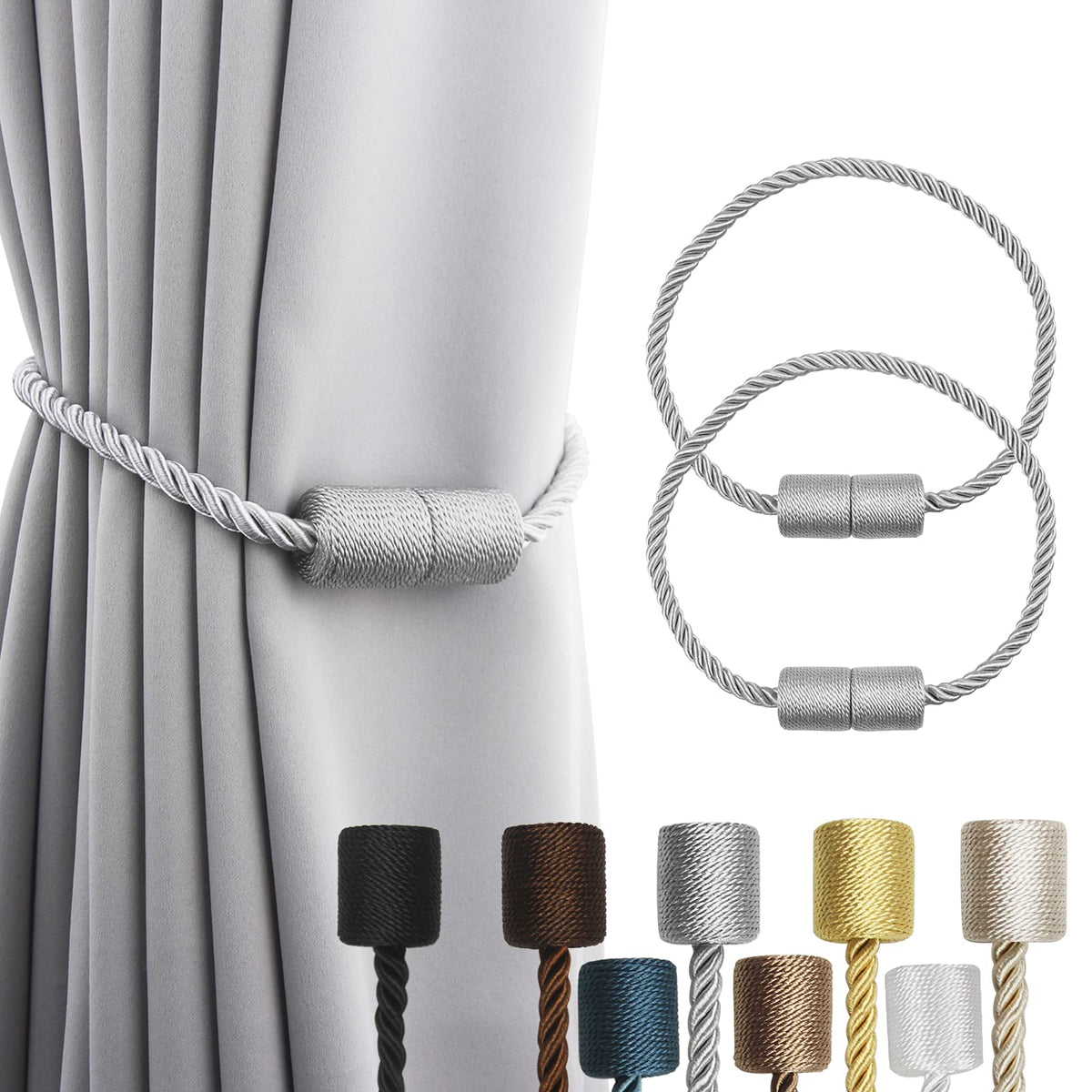 Magnetic Curtain Tiebacks Holdbacks Decorative Tie Backs for Windows Porlau