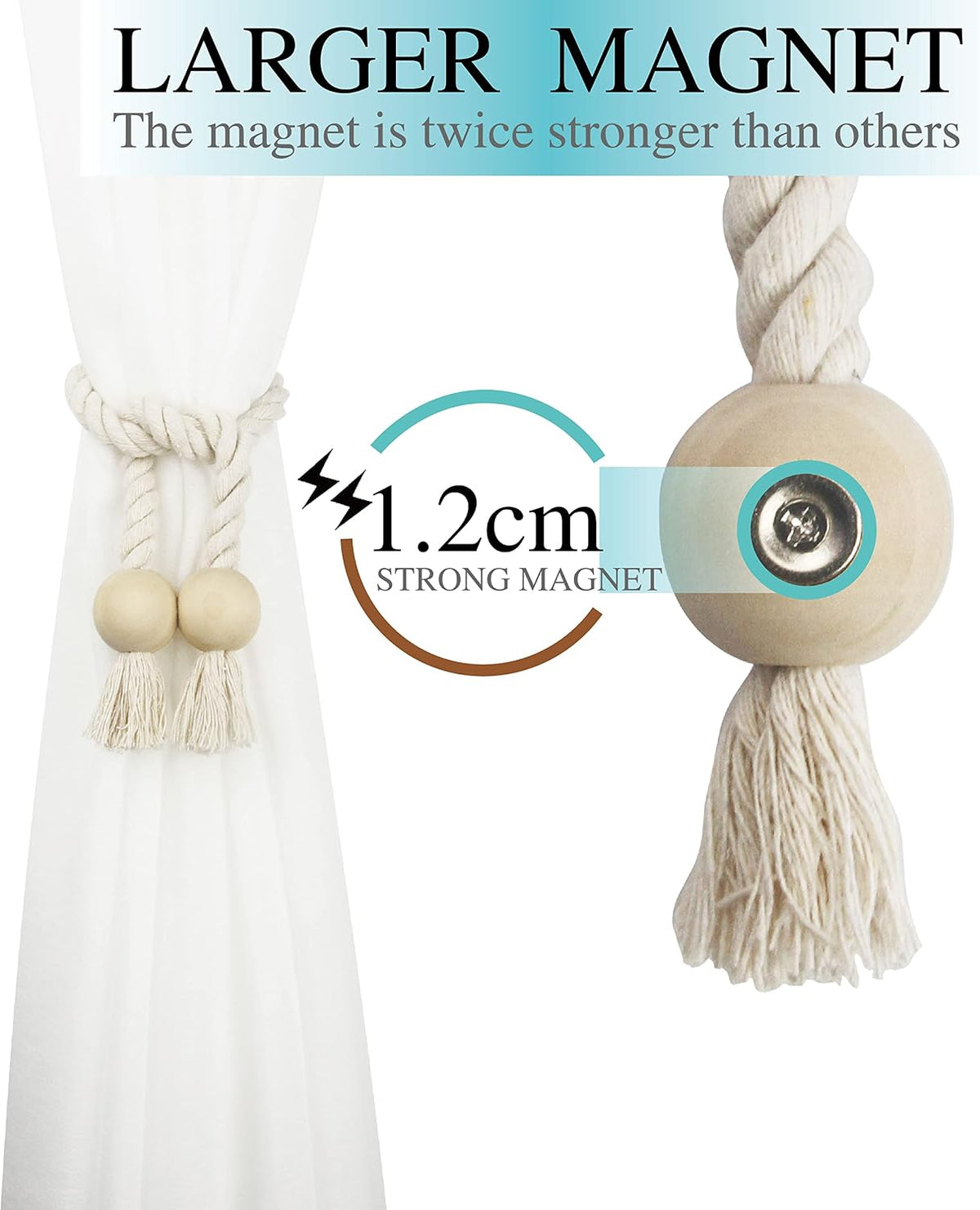 Magnetic Curtain Tiebacks Decorative Tie Back Drapes Holdbacks Nieffeiy