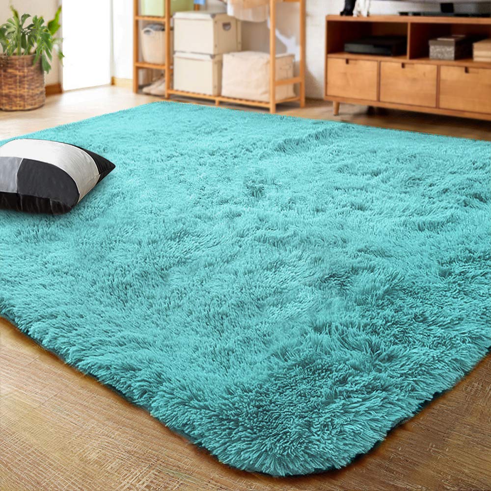 LOCHAS Area Rugs Fluffy Living Room Carpets for Kids Bedroom 6x9, Cream