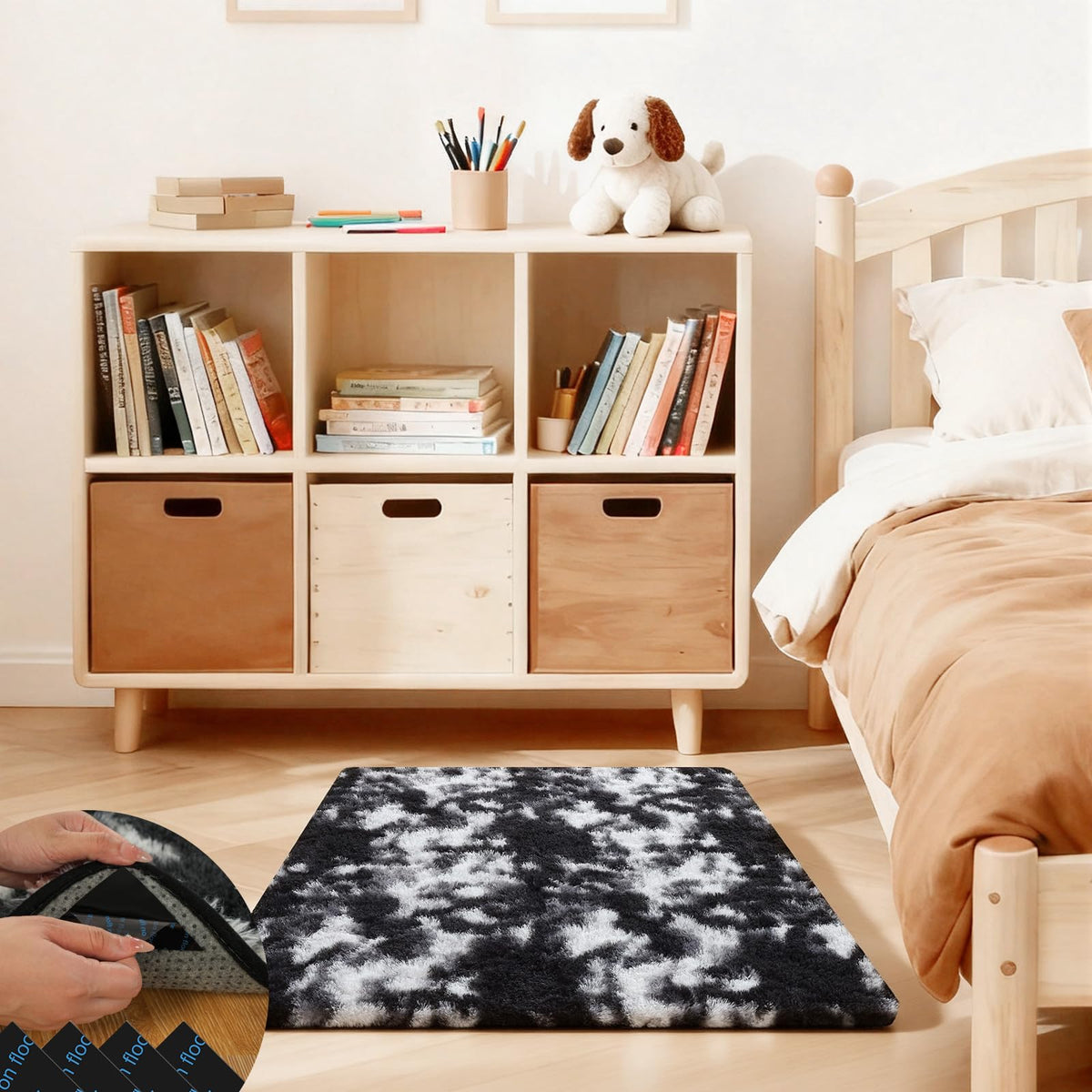 5x7 Large Fluffy Area Rugs for Living Room Bedroom, Light Tan