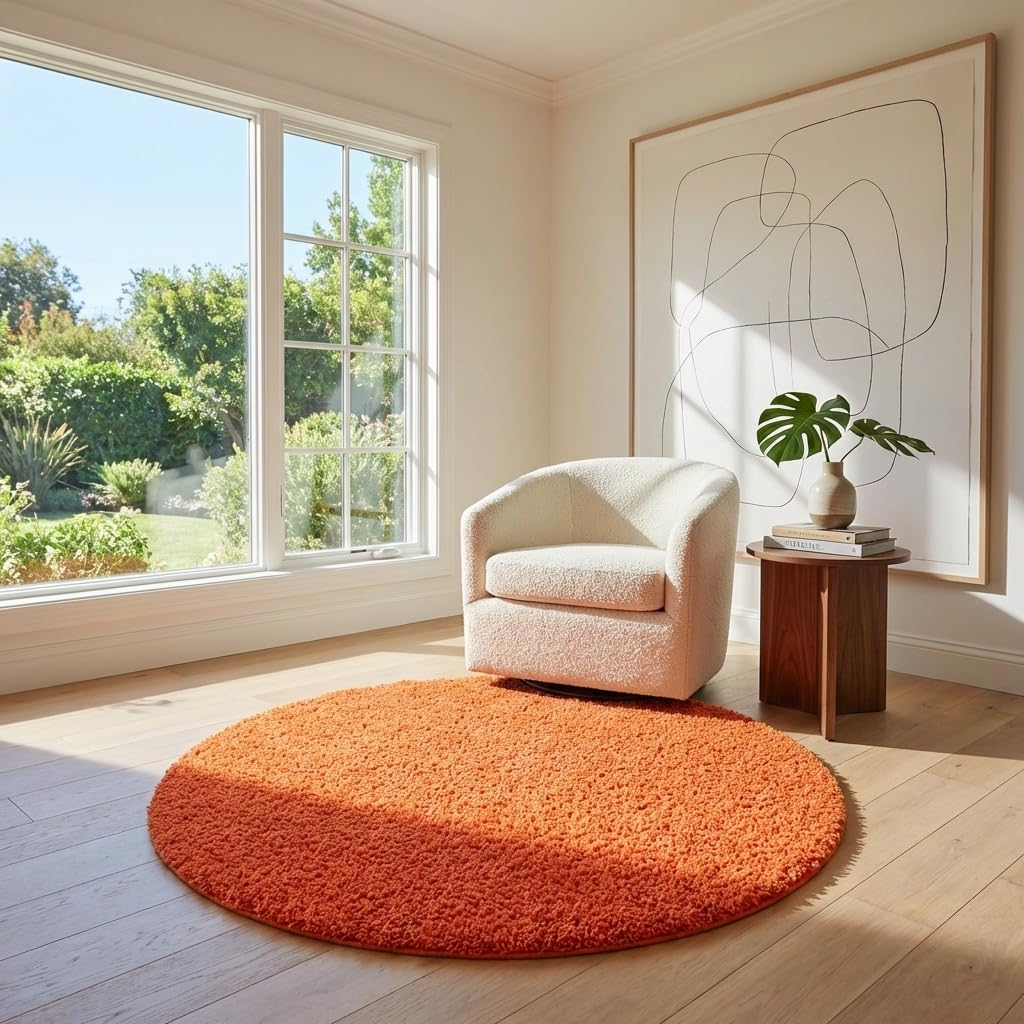 Unique Loom Solid Shag Collection Area Rug (8' x 10' Rectangle, Sandy Brown)
