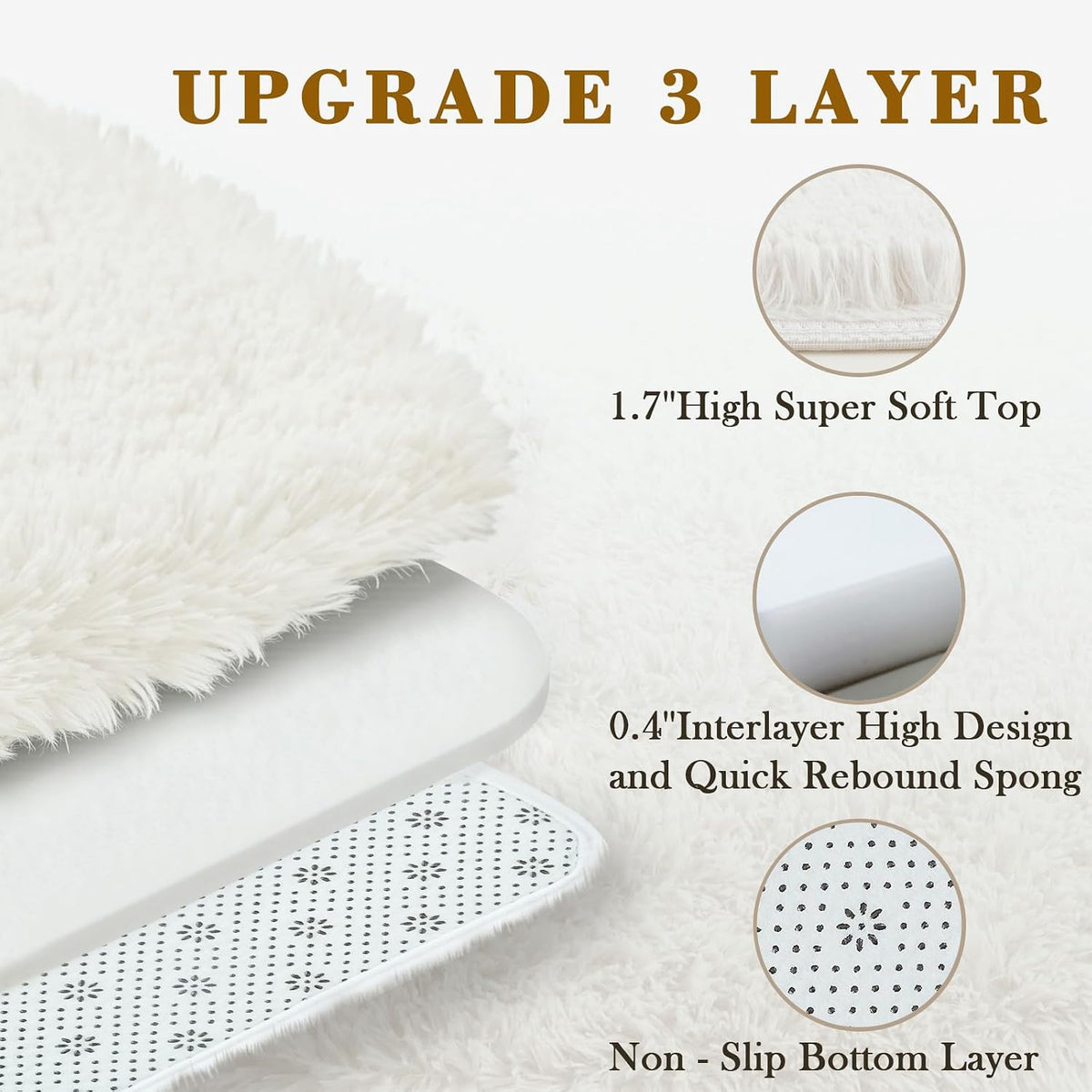 8x10 Area Rugs for Living Room,Cream Large Shaggy Carpet Plush Furry Rug