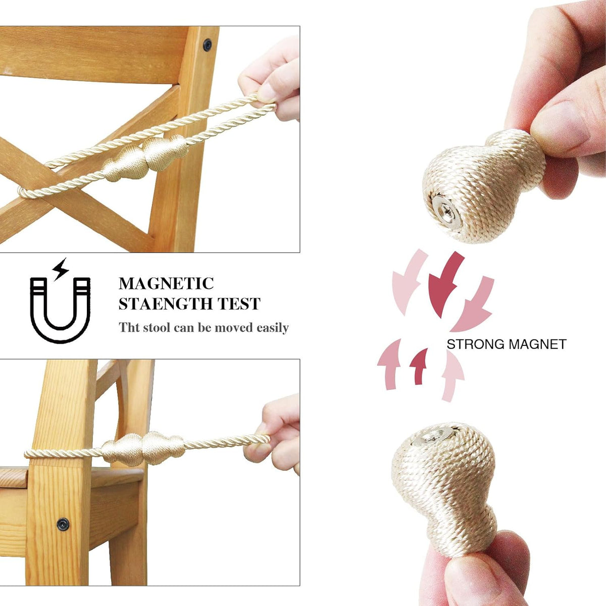 Magnetic Curtain Tiebacks Decorative Curtain Holders for Drapes Nieffeiy