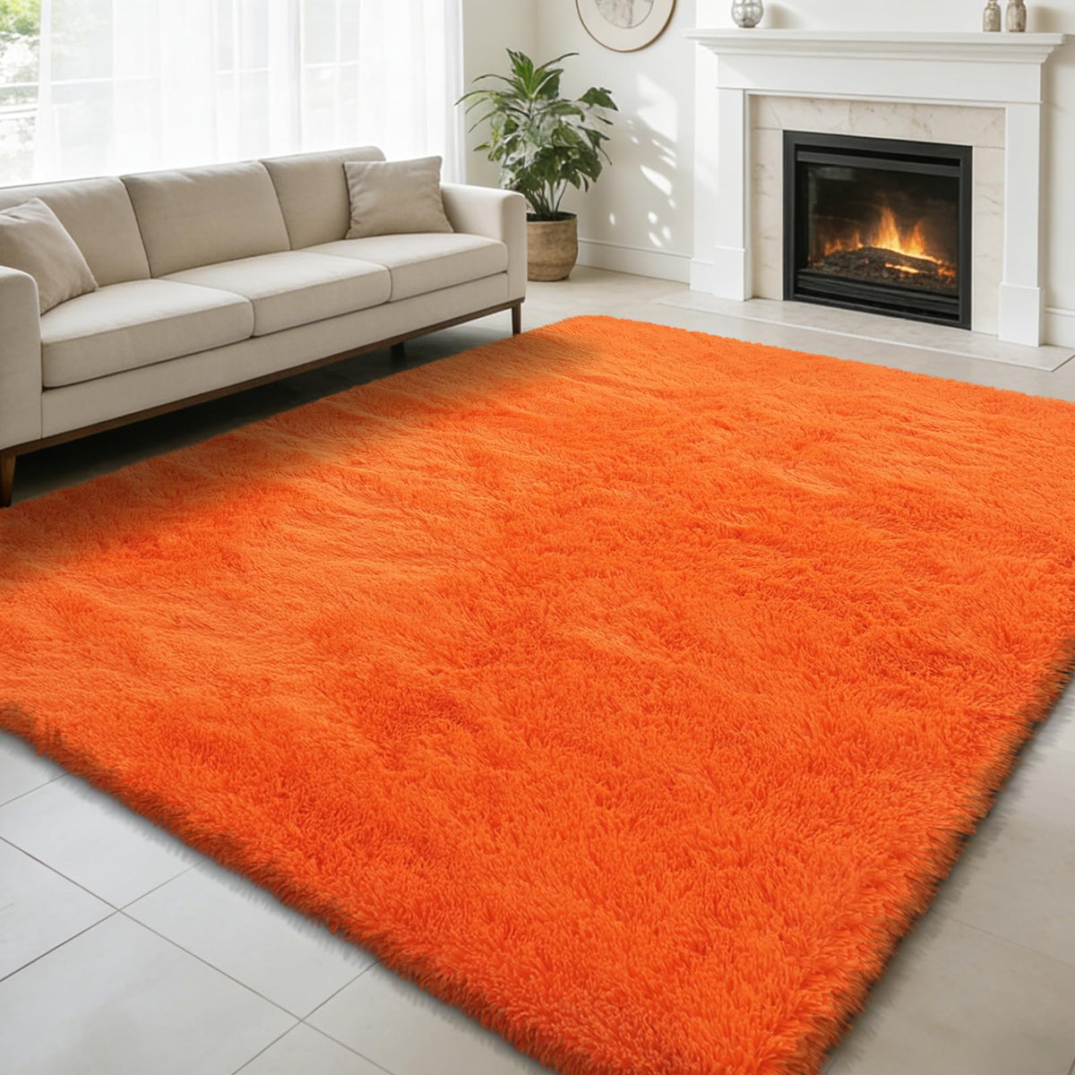 8x10 Fluffy Area Rugs for Living Room,Geometric Shag Area Rug for Bedroom