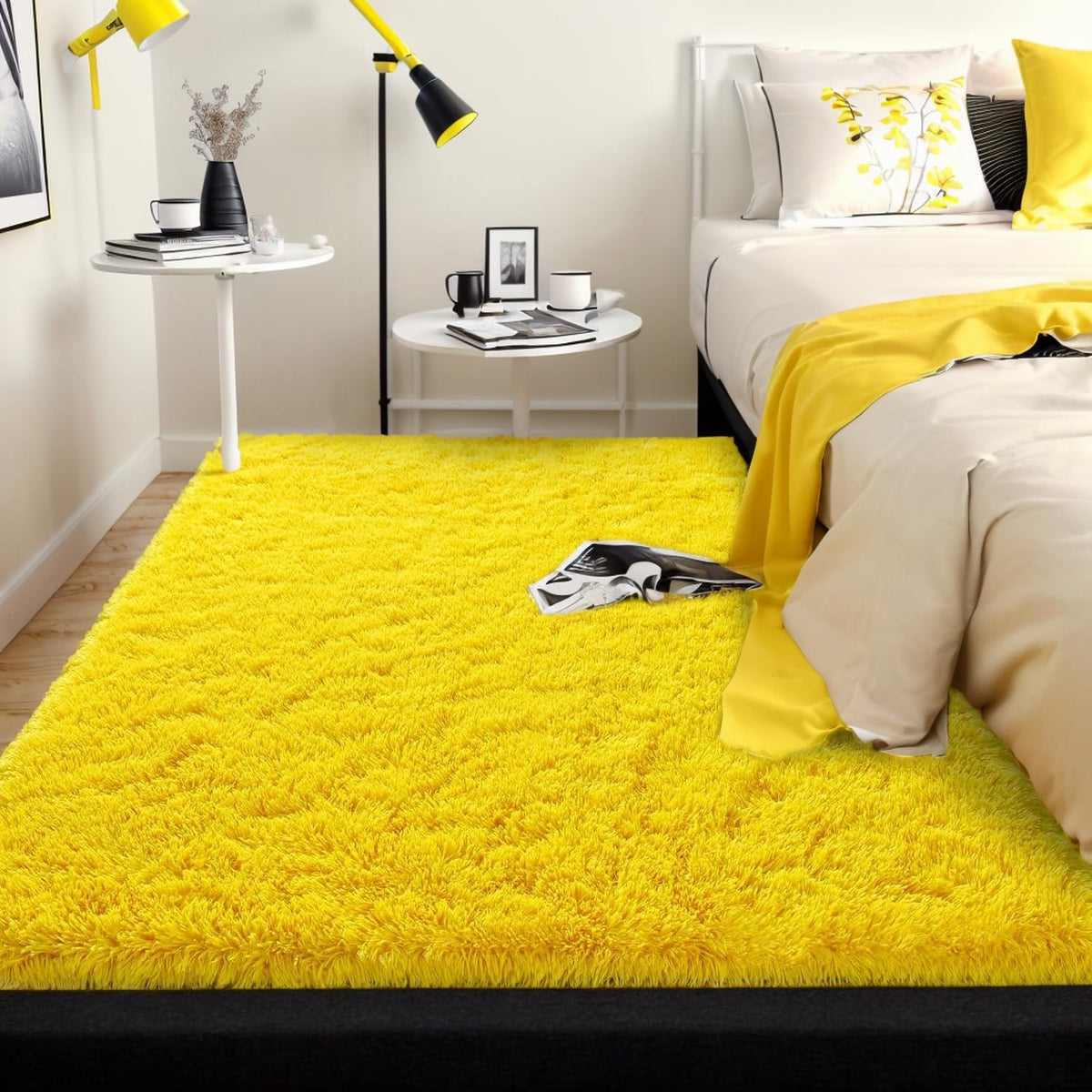 Orange 8x10 Area Rugs for Living Room Bedroom, Soft Plush Fluffy Large Rug