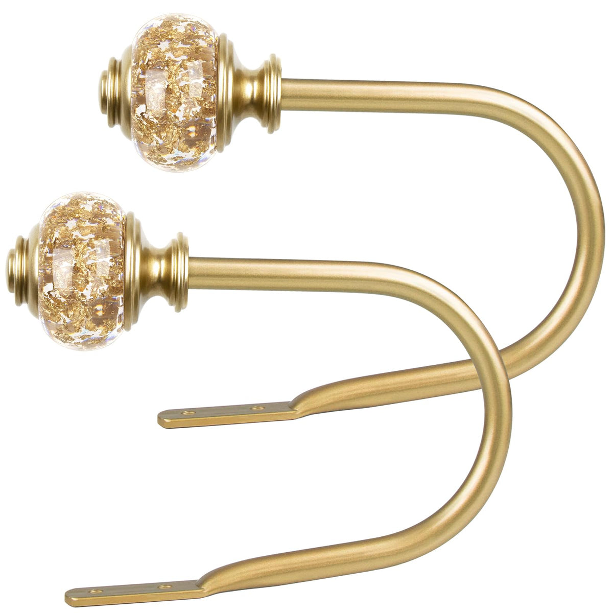 USFOOK Gold Curtain Holdbacks, Decorative Drapery Tiebacks, 2 Pack/1 Pair