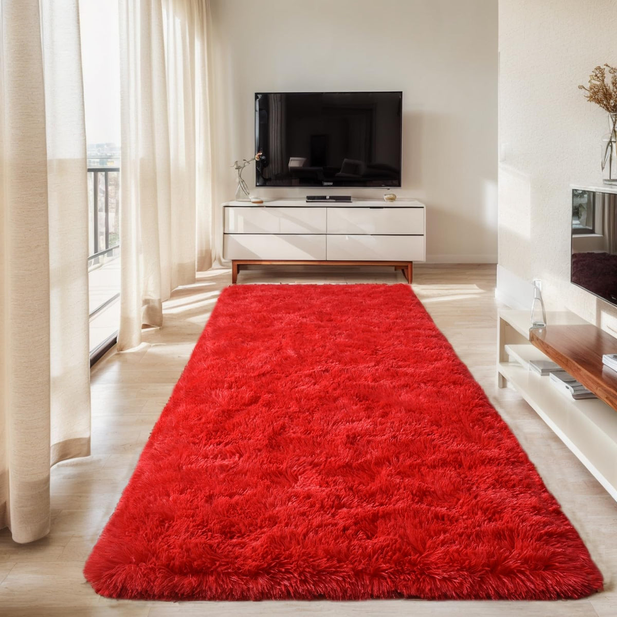Orange 8x10 Area Rugs for Living Room Bedroom, Soft Plush Fluffy Large Rug
