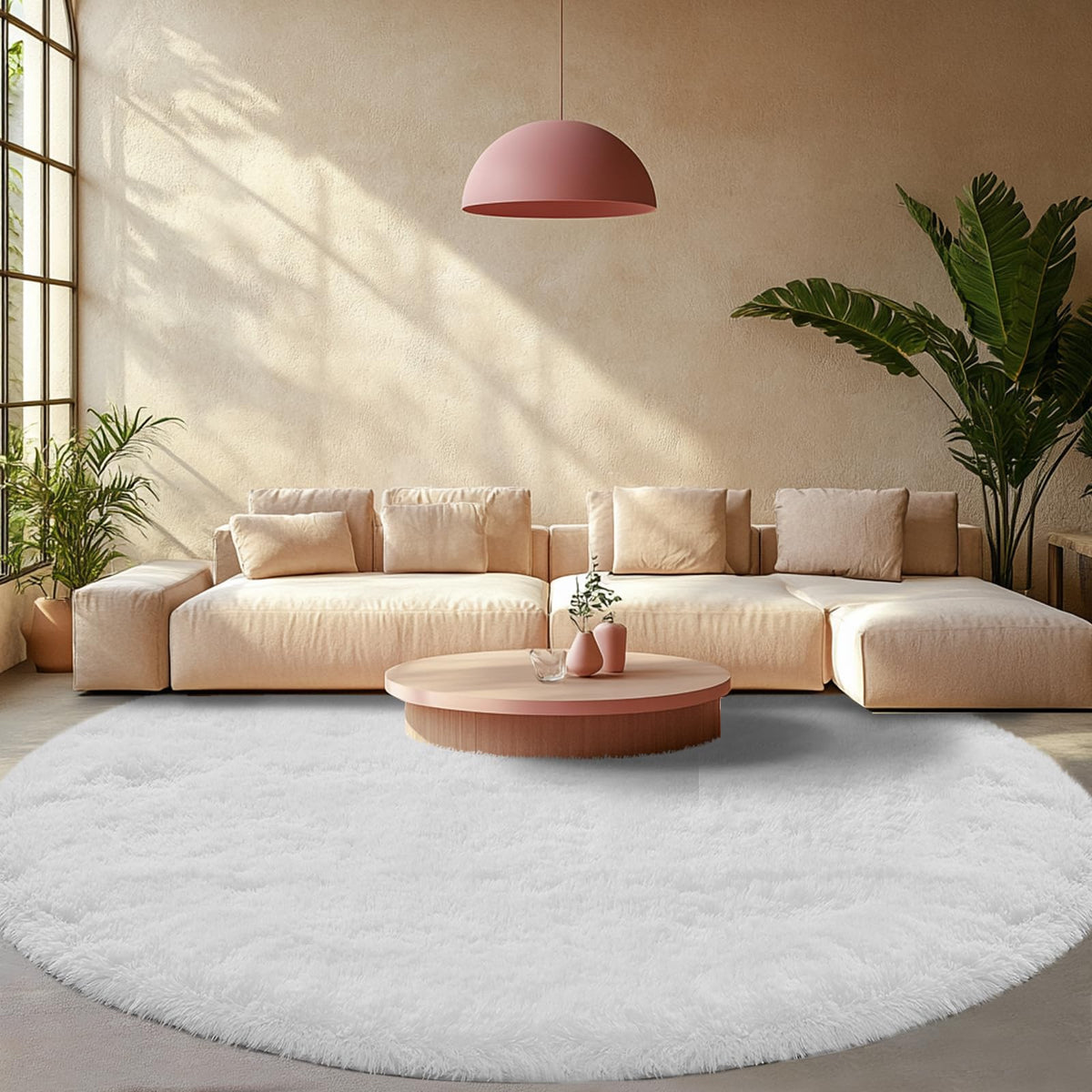 CAIYUECS White Fluffy Bedroom Rug 5x7 – Ultra Soft Shag Dorm Decor