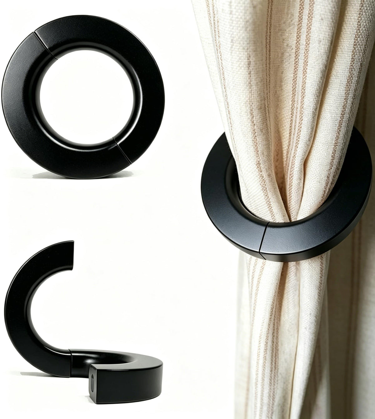 NICE PURCHASE 2 Pcs Wooden Curtain Tiebacks Holdbacks European Classic Retro Window Home Office Decorative Drapes Holders Strong Magnetic Clean Durable - Multifunctional Also Wood Pants Hanger (A)