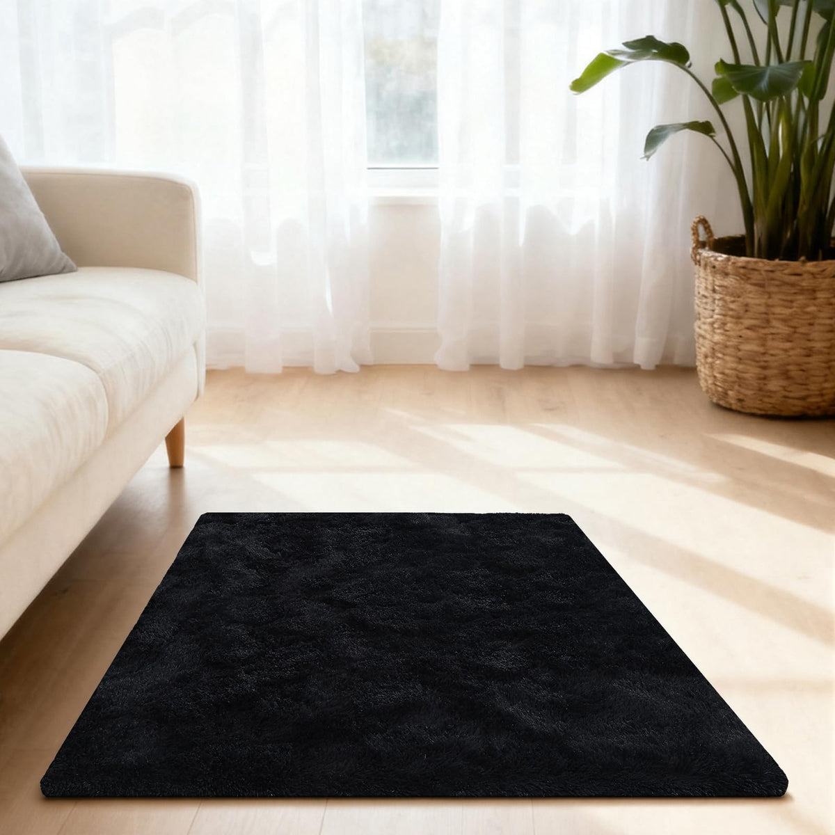 5x7 Large Fluffy Area Rugs for Living Room Bedroom, Light Tan