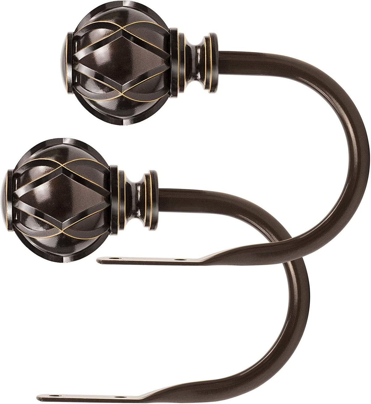KAMANINA Decorative Curtain Drapery Holdbacks, Wall Mounted, 2 Pack Bronze