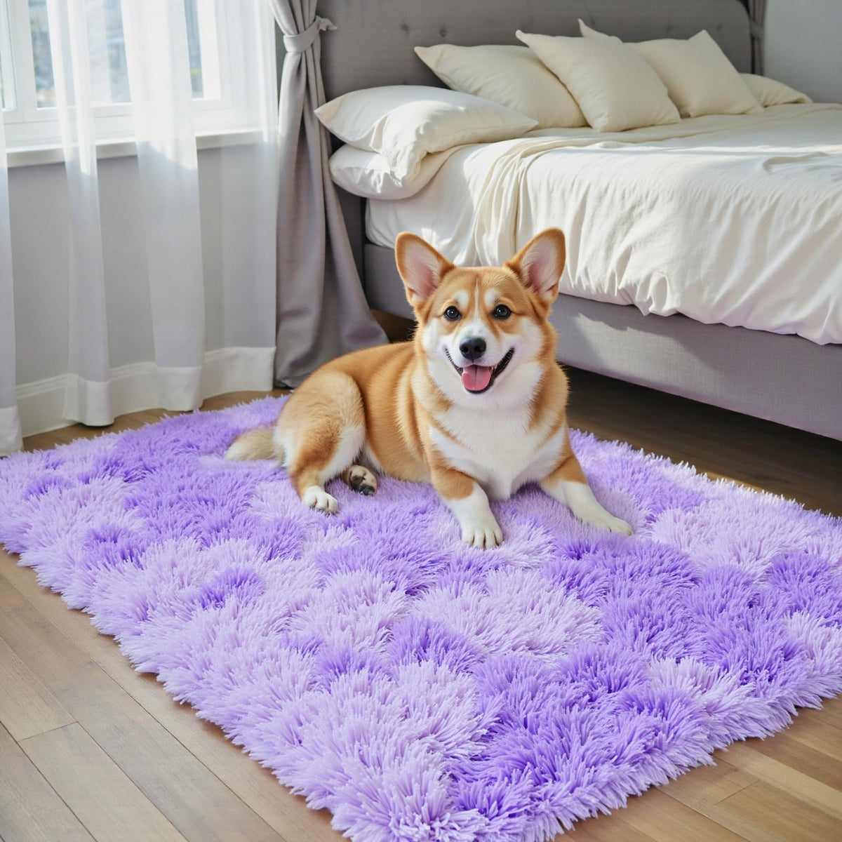 8x10 Area Rugs for Living Room,Cream Large Shaggy Carpet Plush Furry Rug