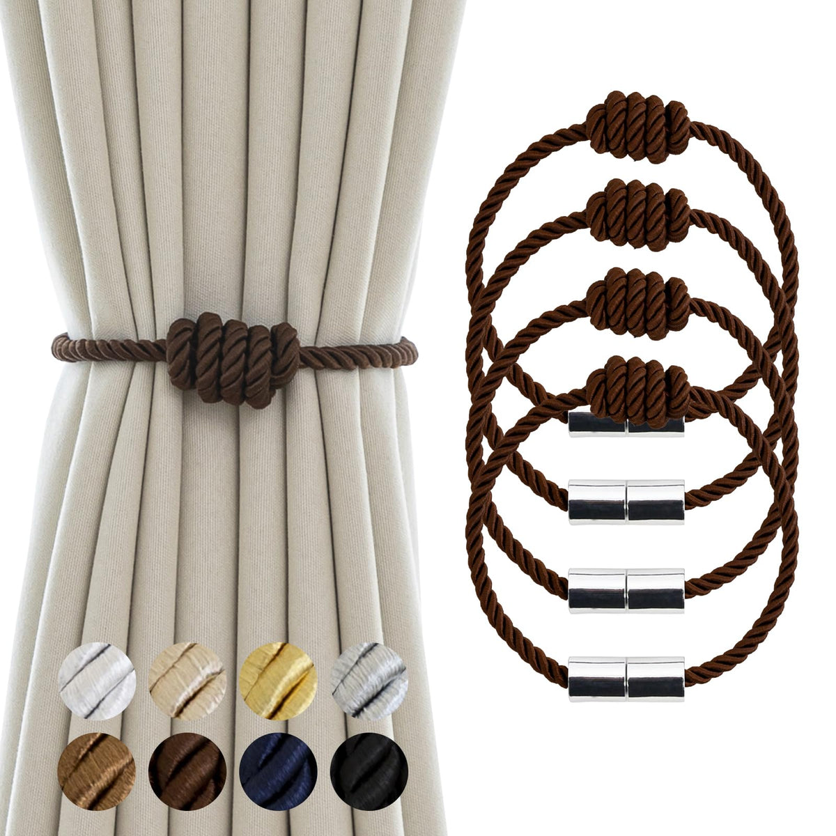 Curtain Tiebacks Magnetic Decorative Rope Tie Backs Holdbacks Contoeey