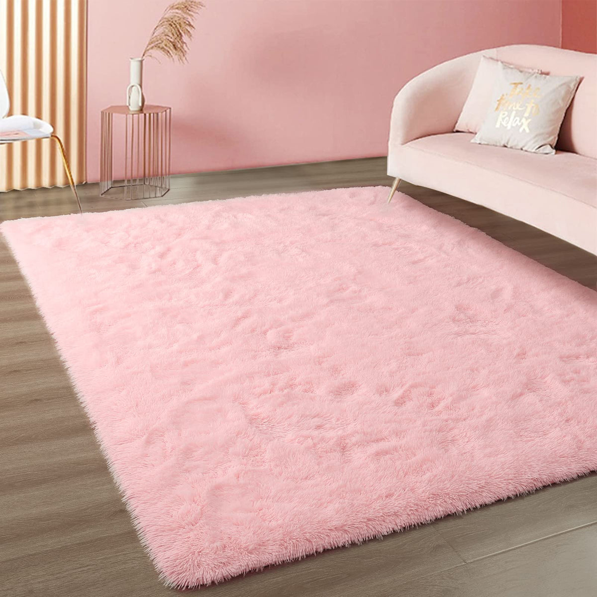 Merelax Soft Modern Indoor Large Shaggy Rug for Livingroom Bedroom Dorm Kids Room Home Decor, Non-Slip Plush Fluffy Furry Fur Area Rugs Comfy Nursery Accent Floor Carpet 9x12 Feet, Black
