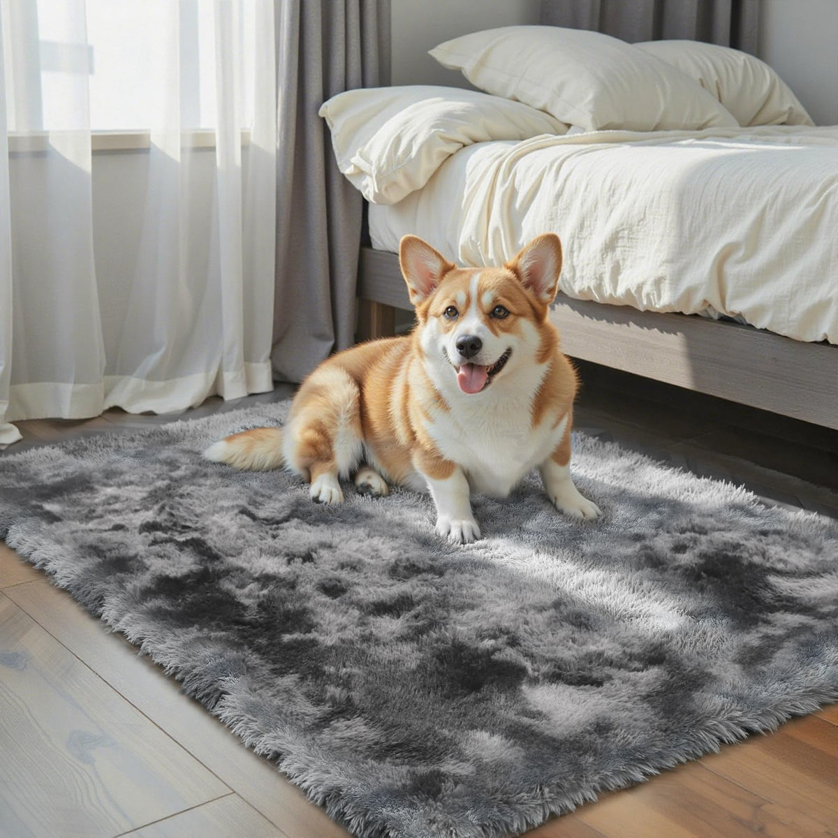 8x10 Area Rugs for Living Room,Cream Large Shaggy Carpet Plush Furry Rug