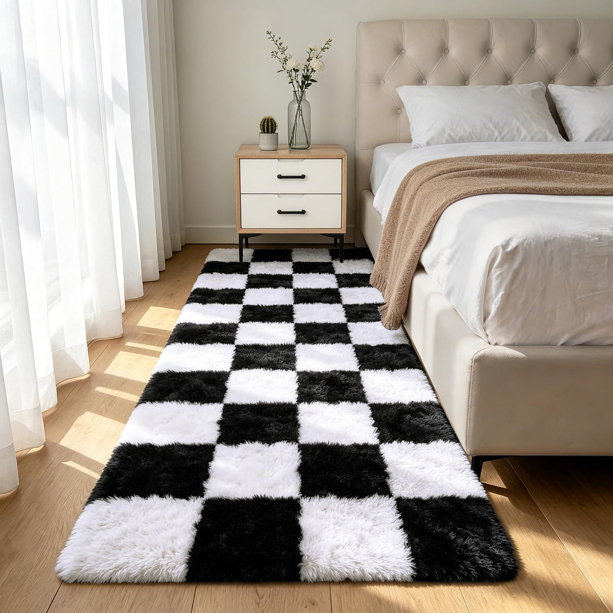 Shag Area Rugs for Bedroom Living Room,8X10 Ultra Soft Fluffy Area Rugs for Dorm,Indoor Carpet Plush Rugs for Living Room Home Decor,Tie-Dye Grey