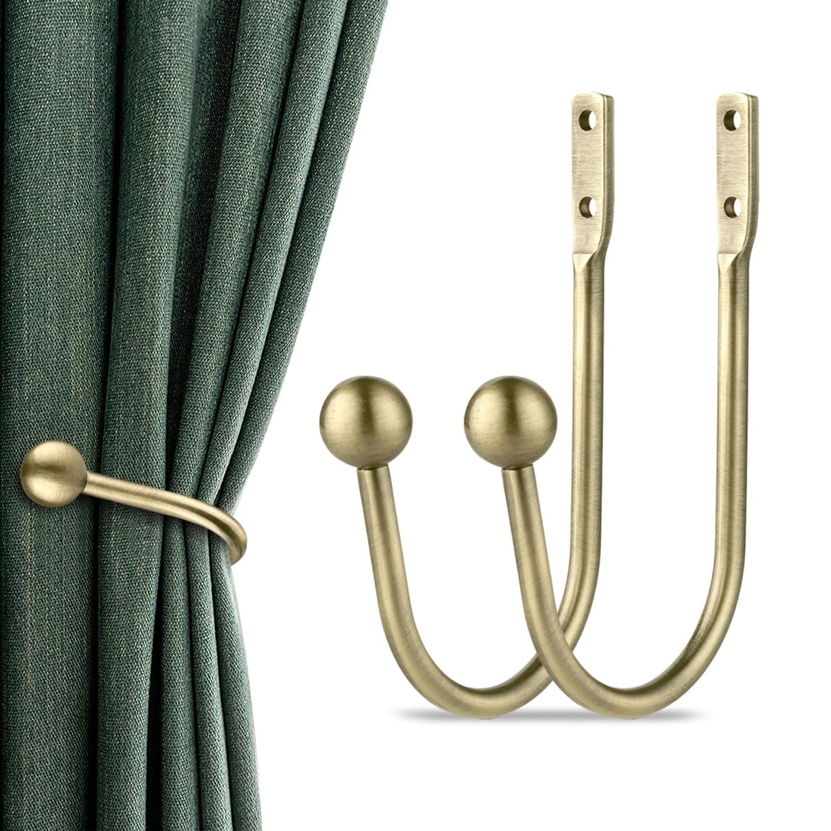 Curtain Holdbacks Tiebacks, 4pcs Curtains Holder Hooks for Home Decor