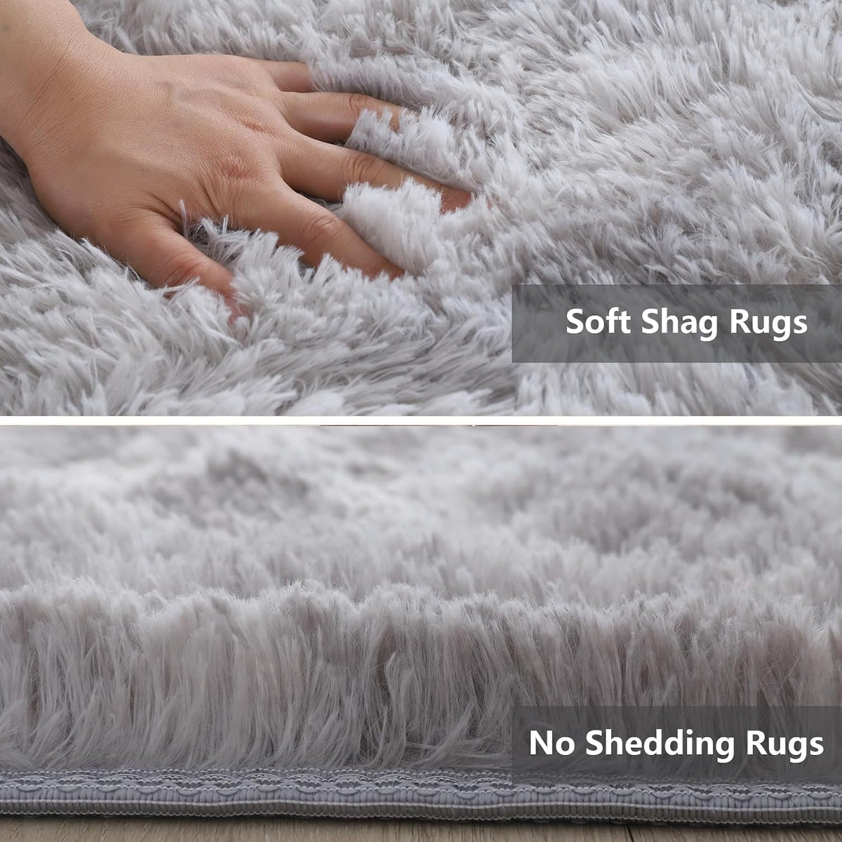 Shag Area Rugs for Bedroom Living Room,8X10 Ultra Soft Fluffy Area Rugs for Dorm,Indoor Carpet Plush Rugs for Living Room Home Decor,Tie-Dye Grey