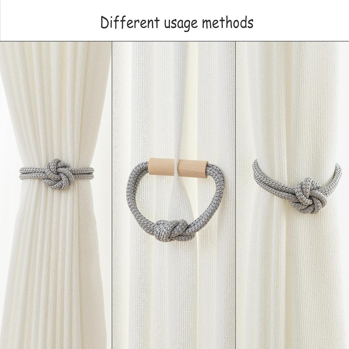 Magnetic Curtain Tiebacks Holdbacks Rope Curtain Tie Backs Outdoor Contoeey