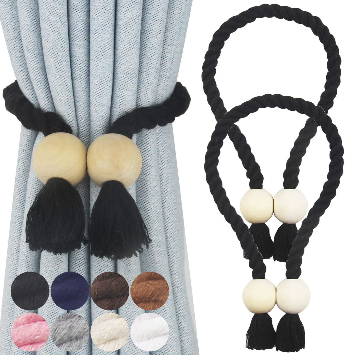 Magnetic Curtain Tiebacks Decorative Tie Back Drapes Holdbacks Nieffeiy