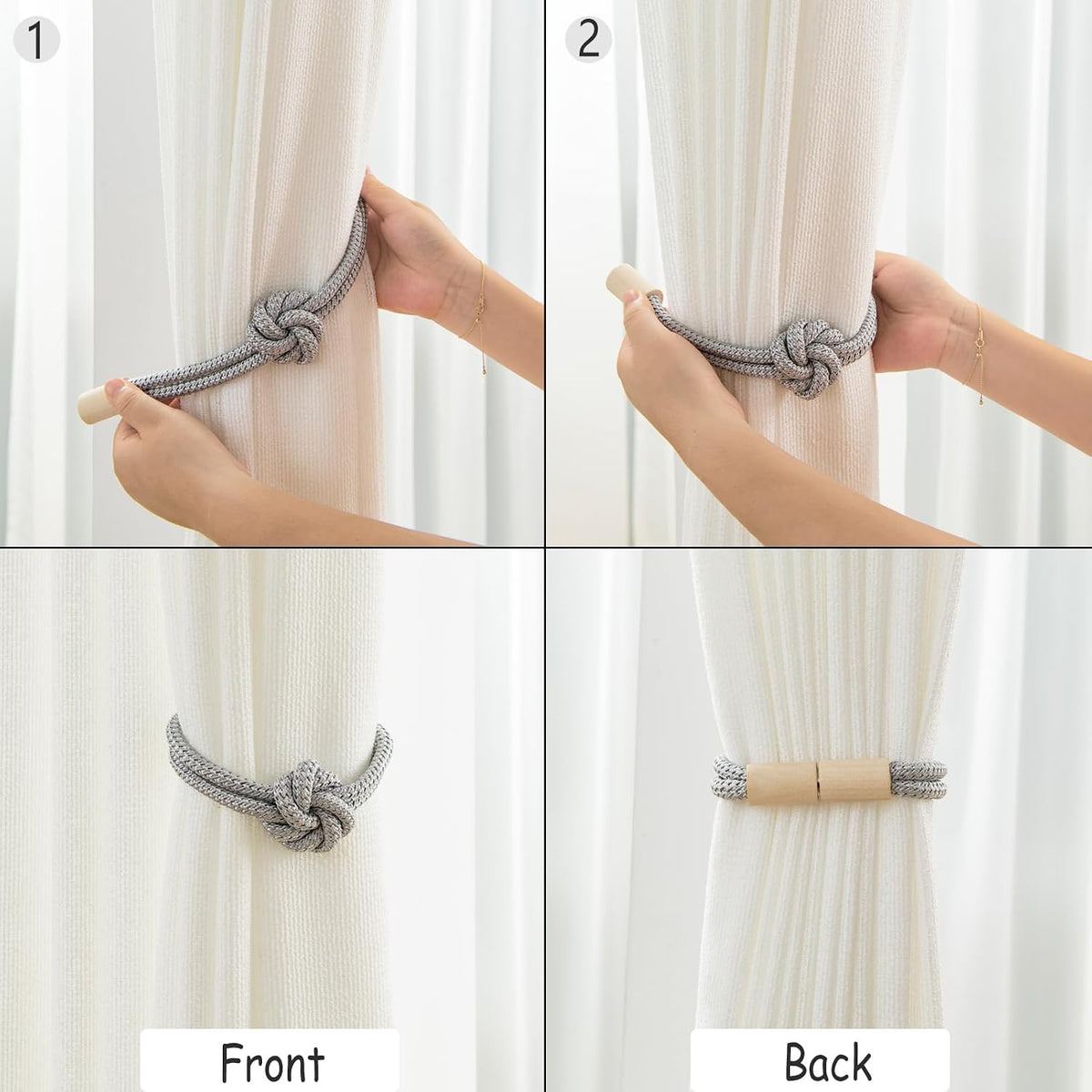Magnetic Curtain Tiebacks Holdbacks Rope Curtain Tie Backs Outdoor Contoeey
