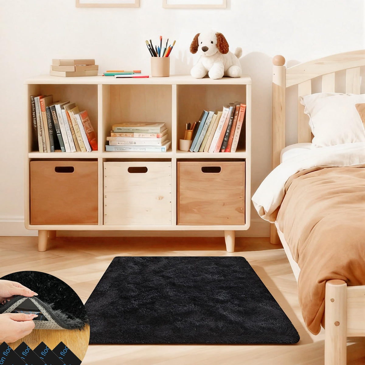 5x7 Large Fluffy Area Rugs for Living Room Bedroom, Light Tan