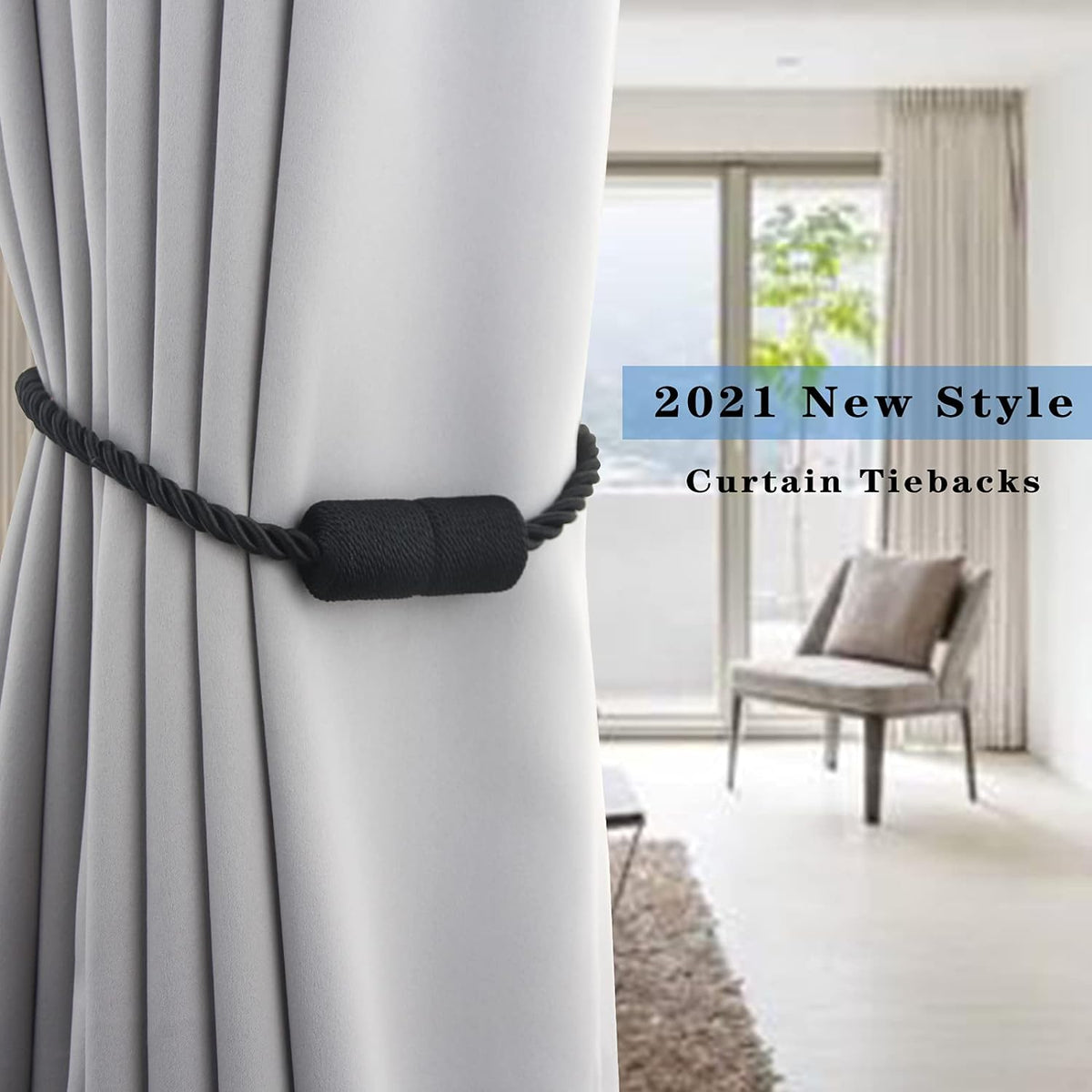 Magnetic Curtain Tiebacks Holdbacks Decorative Tie Backs for Windows Porlau